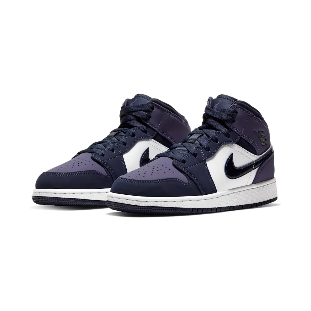 Jordan 1 Mid Sanded Purple (GS) Obsidian/Sanded Purple-White (554725-445)