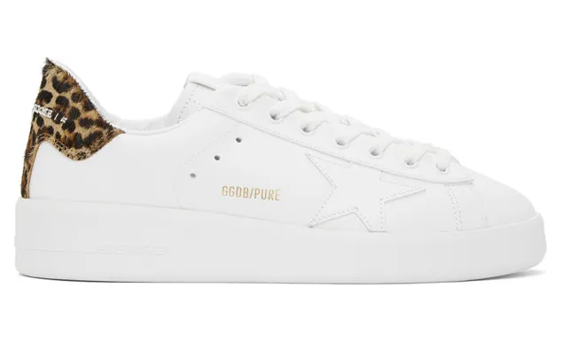 Golden Goose White Leopard Purestar Sneakers (GMF00124.F000310.1026)