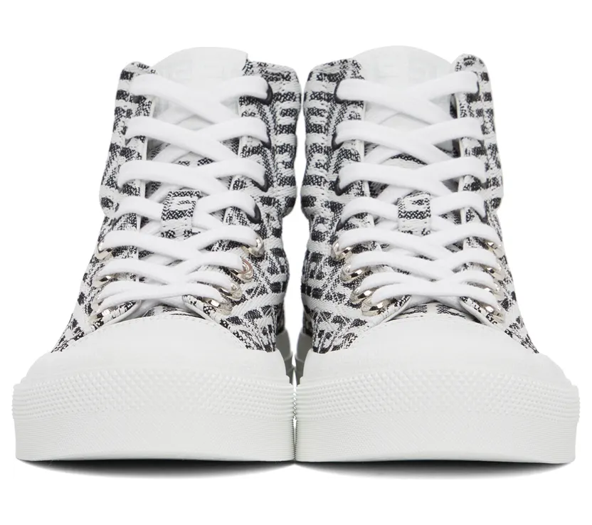 Givenchy White 4G Jacquard City Sneakers (BH005LH0VC) (2)
