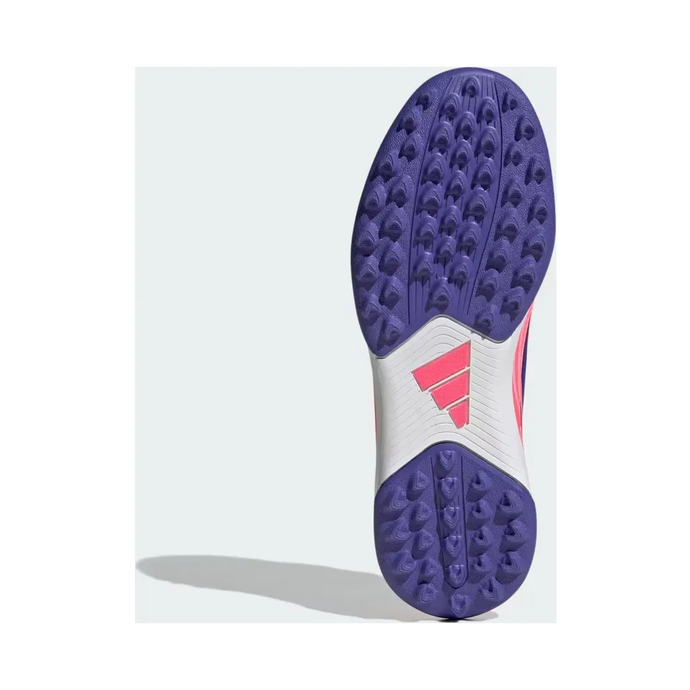 adidas F50 Hyperfast Club Turf Football Boots Kids “Cloud White / Solar Purple / Solar Turbo” (KK1368)