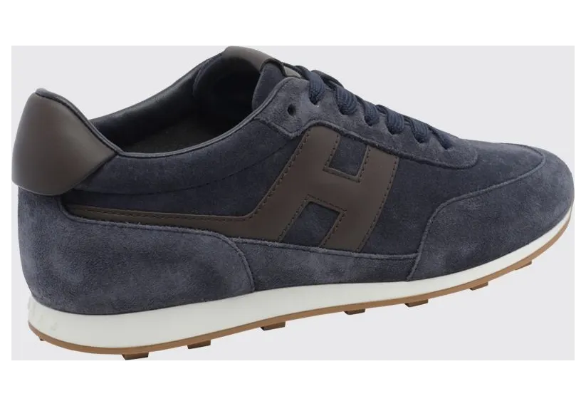 Hogan H699 Sneakers in Calfskin and Suede with Notched Sole Blue (HXM6990GA00UHO0FDY) (2)