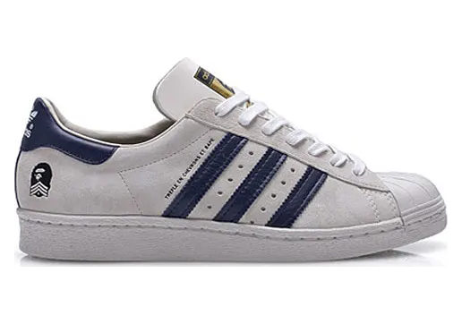 Adidas A Bathing Ape x Superstar 80s ‘Tan’ Light Bone/Dark Indigo/Light Clay (G46393)