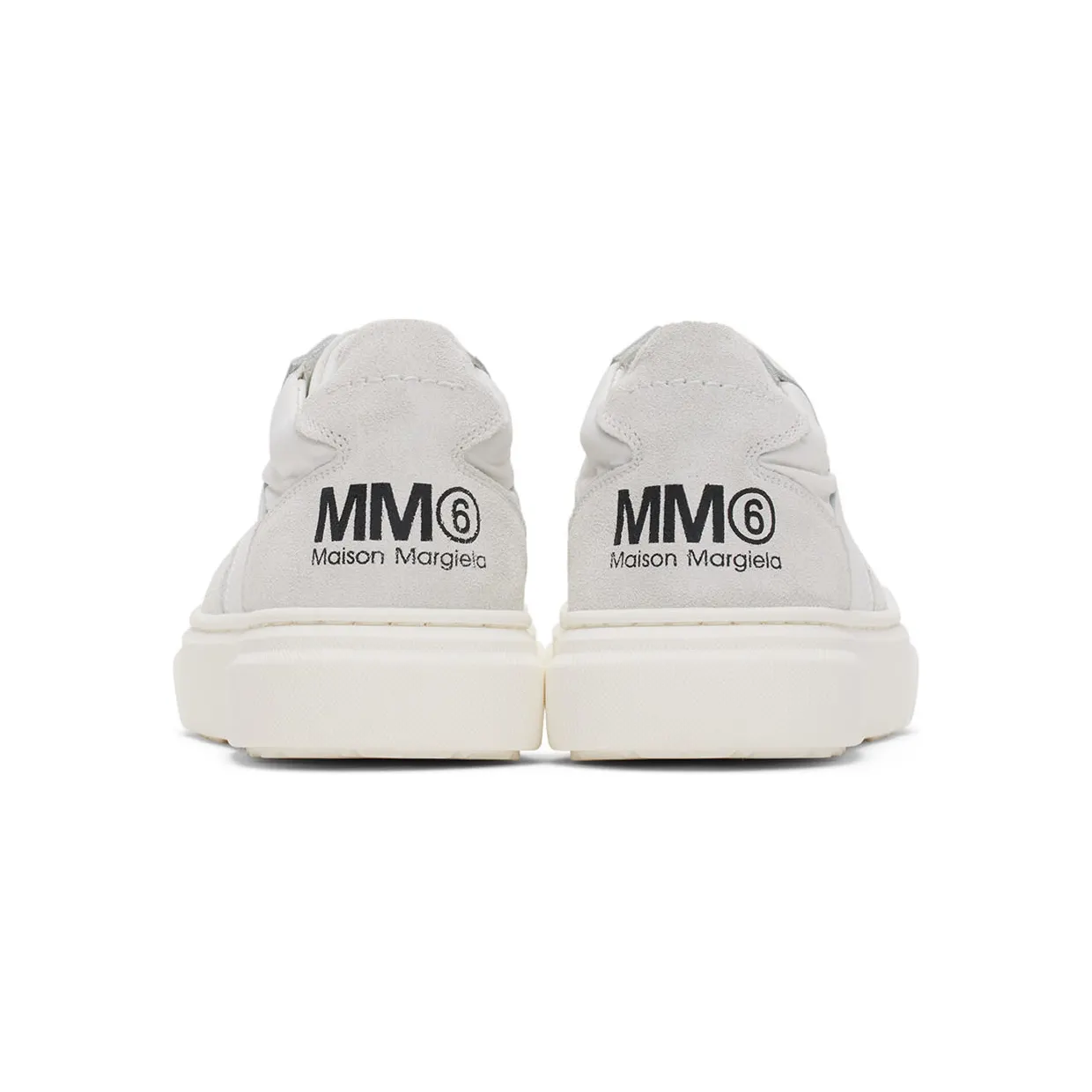 MM6 Maison Margiela Kids White & Grey Back Logo Sneakers (70340) (2)