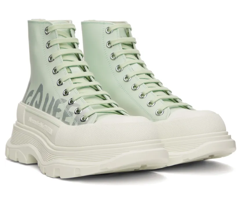 Alexander McQueen White Grafitti Tread Slick High-Top Sneakers (711109WIAT6) (4)