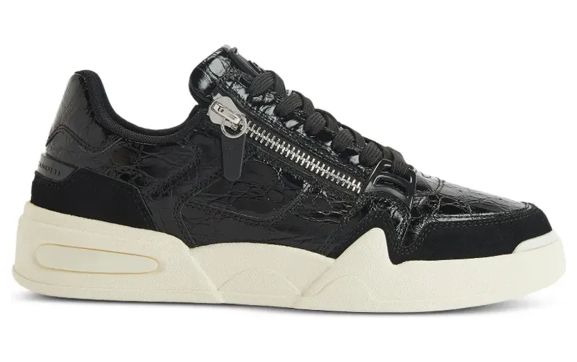 Giuseppe Zanotti Sneakers met krokodillenprint en rits – Zwart (RM60002002)