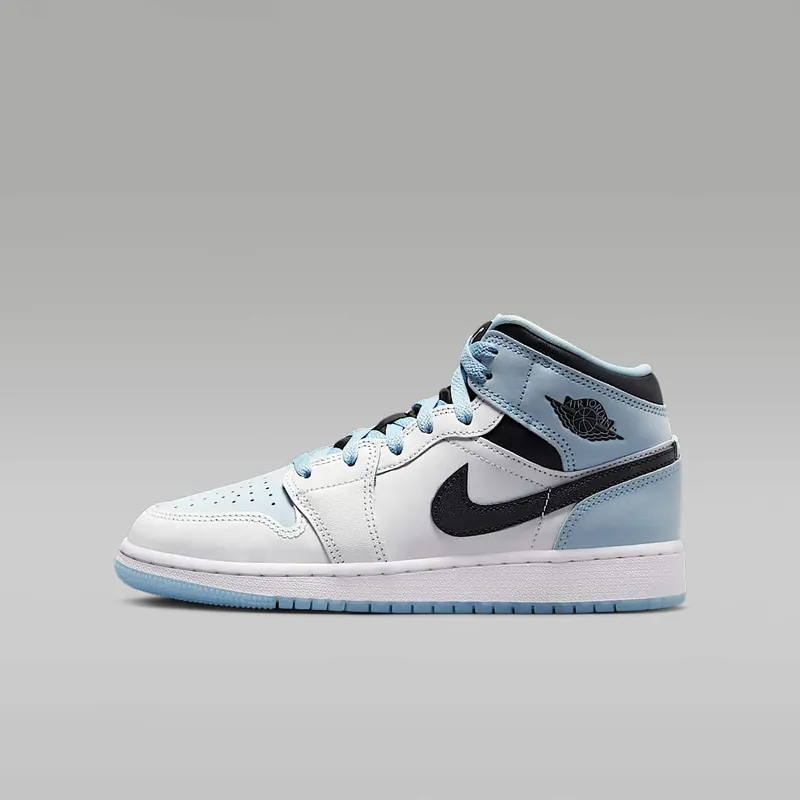 Air Jordan 1 Mid SE GS “White / Black / Ice Blue” (DV1337-104)