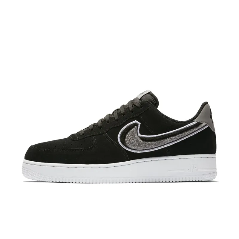 Nike Air Force 1 Low 3D Chenille Swoosh Black Cool Grey Black/White-Cool Grey-White (823511-014)