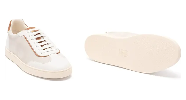 Brunello Cucinelli Leather Panelled Low-top “Neutrals” (MZULDGJ336 CEH67) (4)
