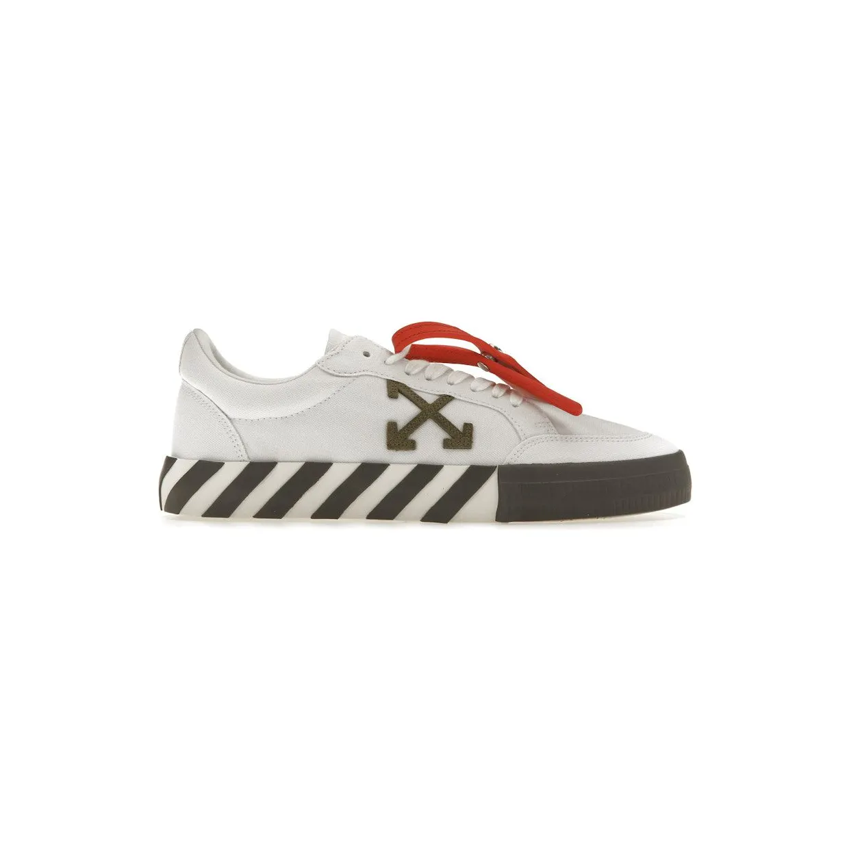 OFF-WHITE Vulcanized Low White Khaki Canvas (OMIA085S23FAB0020107)