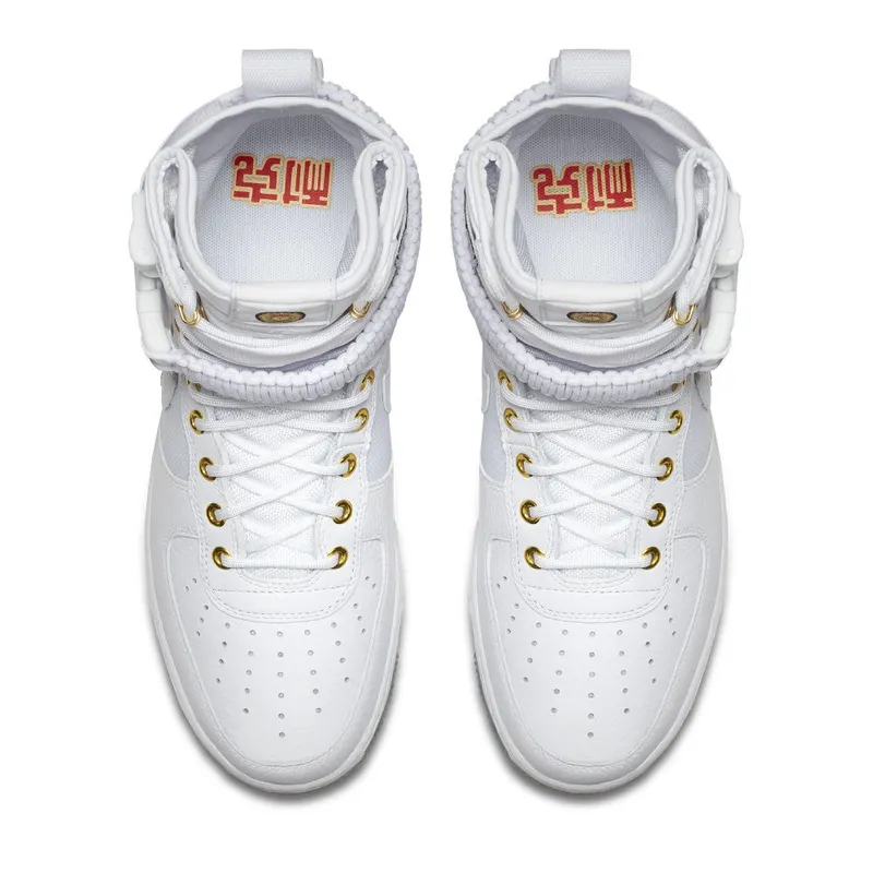 Nike SF Air Force 1 High Lunar New Year (2018) White/White-Metallic Gold (AO9385-100)