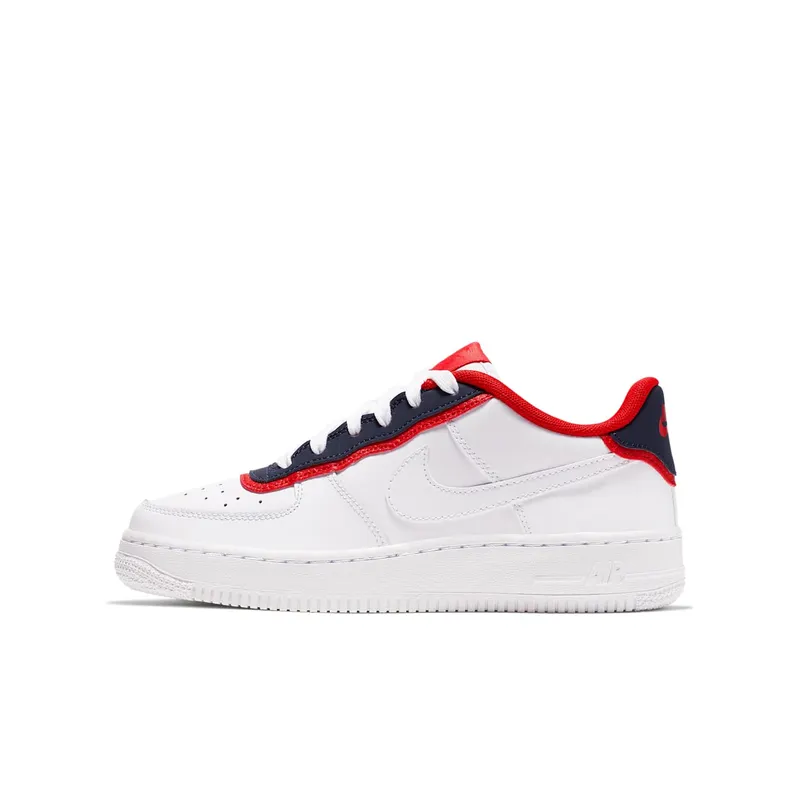 Nike Air Force 1 Low Double Layer White Obsidian Red (GS) White/Obsidian-University Red-White (BV1084-101)