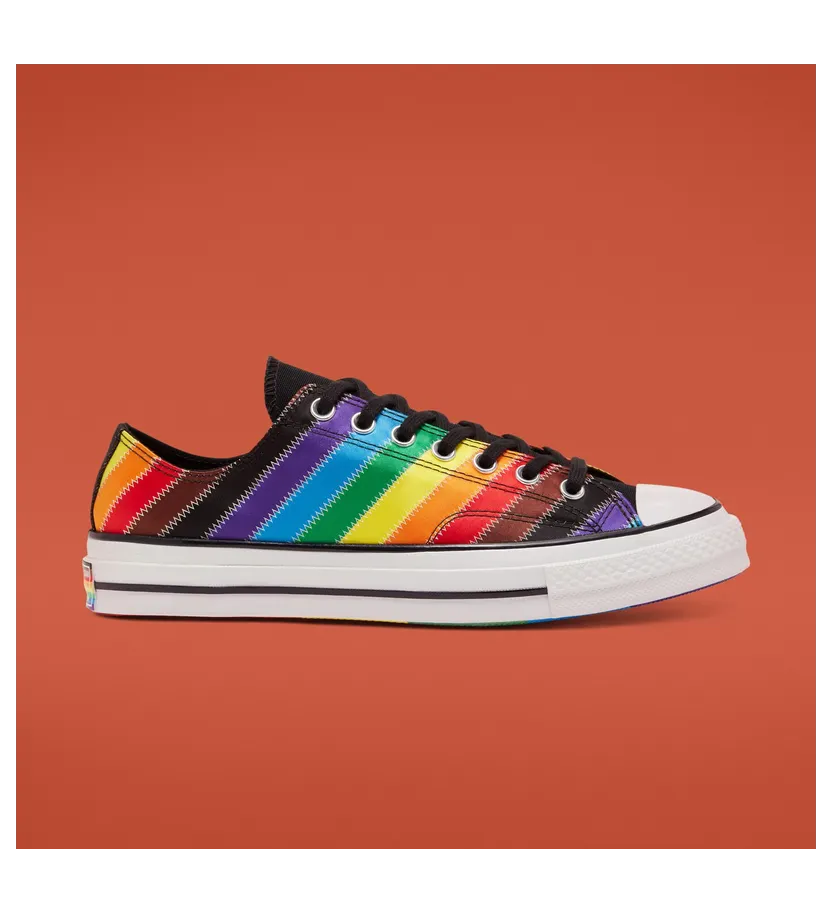 Converse Chuck 70 Low ‘Pride – Rainbow’ White/Black/Dark Roast (167756C)