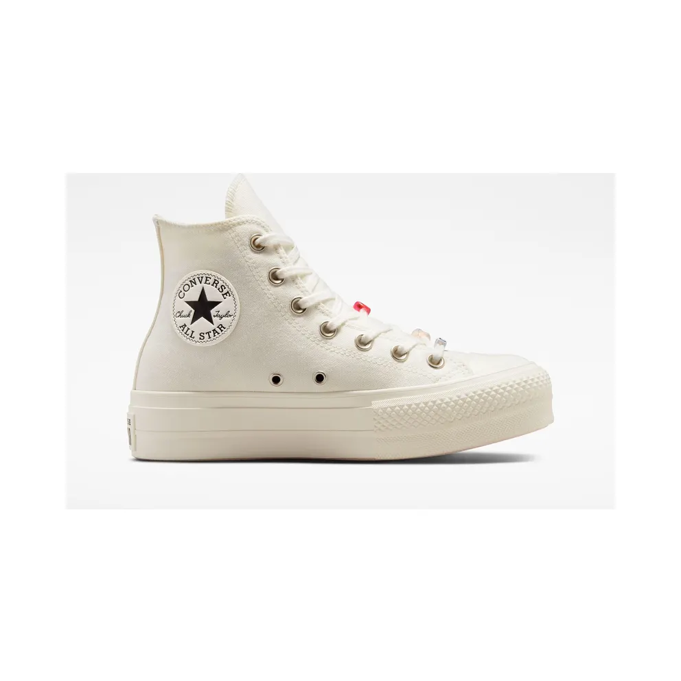 Converse Chuck Taylor All Star Lift Platform DIY Beads Egret/egret/black