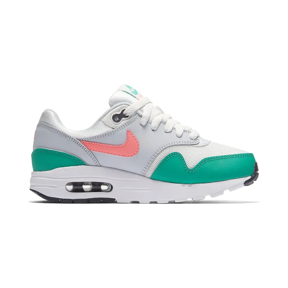 Nike Air Max 1 South Beach (GS) Summit White/Kinetic Green-Pure Platinum-Sunset Pulse (807602-105)