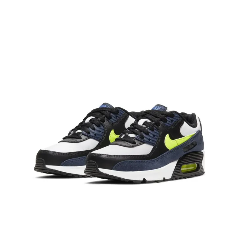 Nike Air Max 90 Leather Midnight Navy Volt (GS) (CD6864-401)
