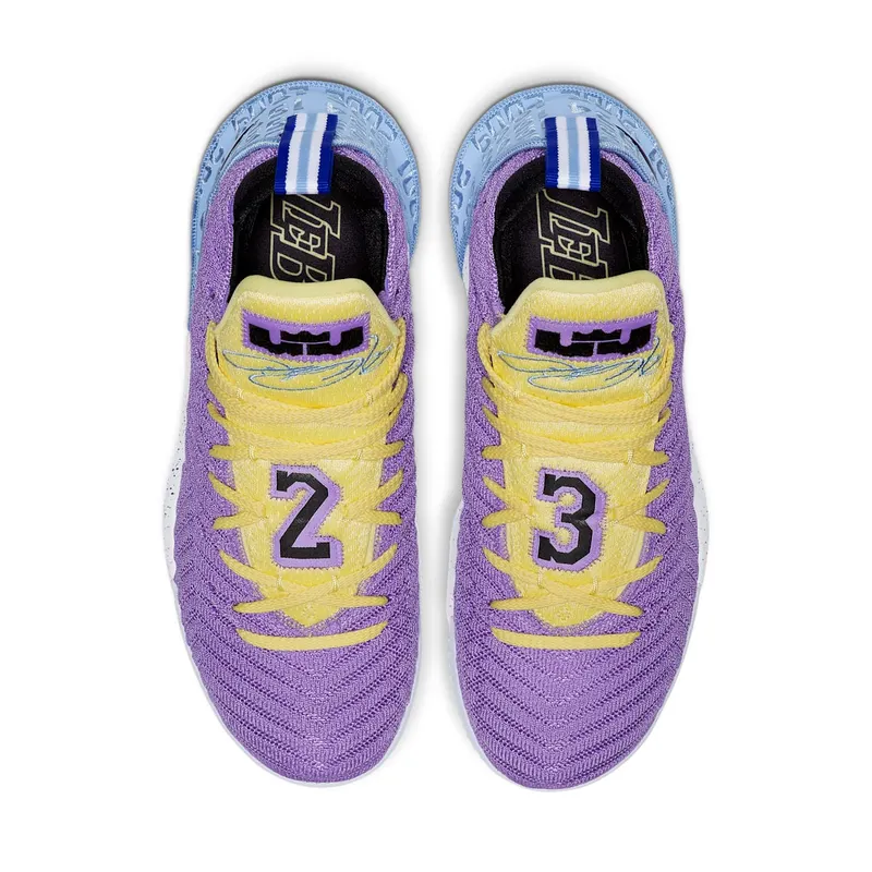 Nike LeBron 16 Lakers Championships Atomic Violet/Bicycle Yellow-Half Blue (CK4765-500)