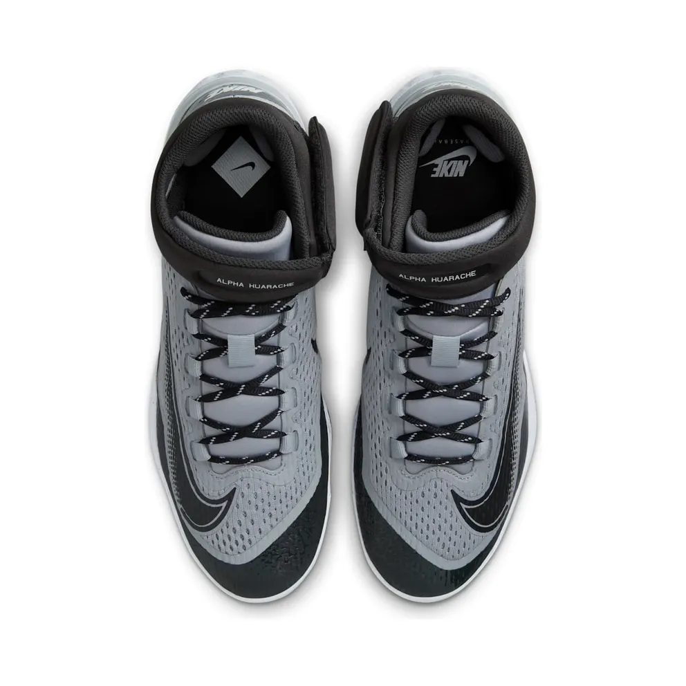 Nike Alpha Huarache Elite 4 Mid Wolf Grey White Dark Smoke Grey (DJ6520-002)