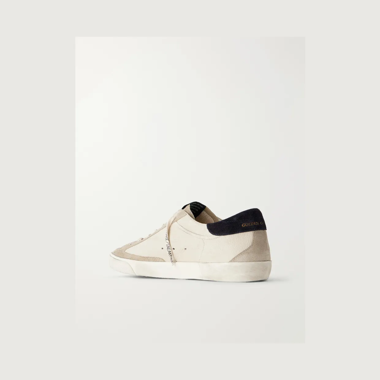 Golden Goose Super-Star Distressed Suede -Trimmed Leather Sneakers Cream (GMF00102.F008728) (4)