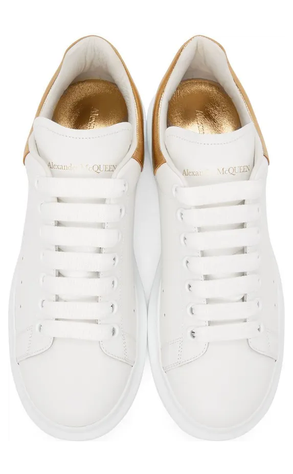 Alexander McQueen White & Gold Oversized 9075 (553680WHNBG) (5)