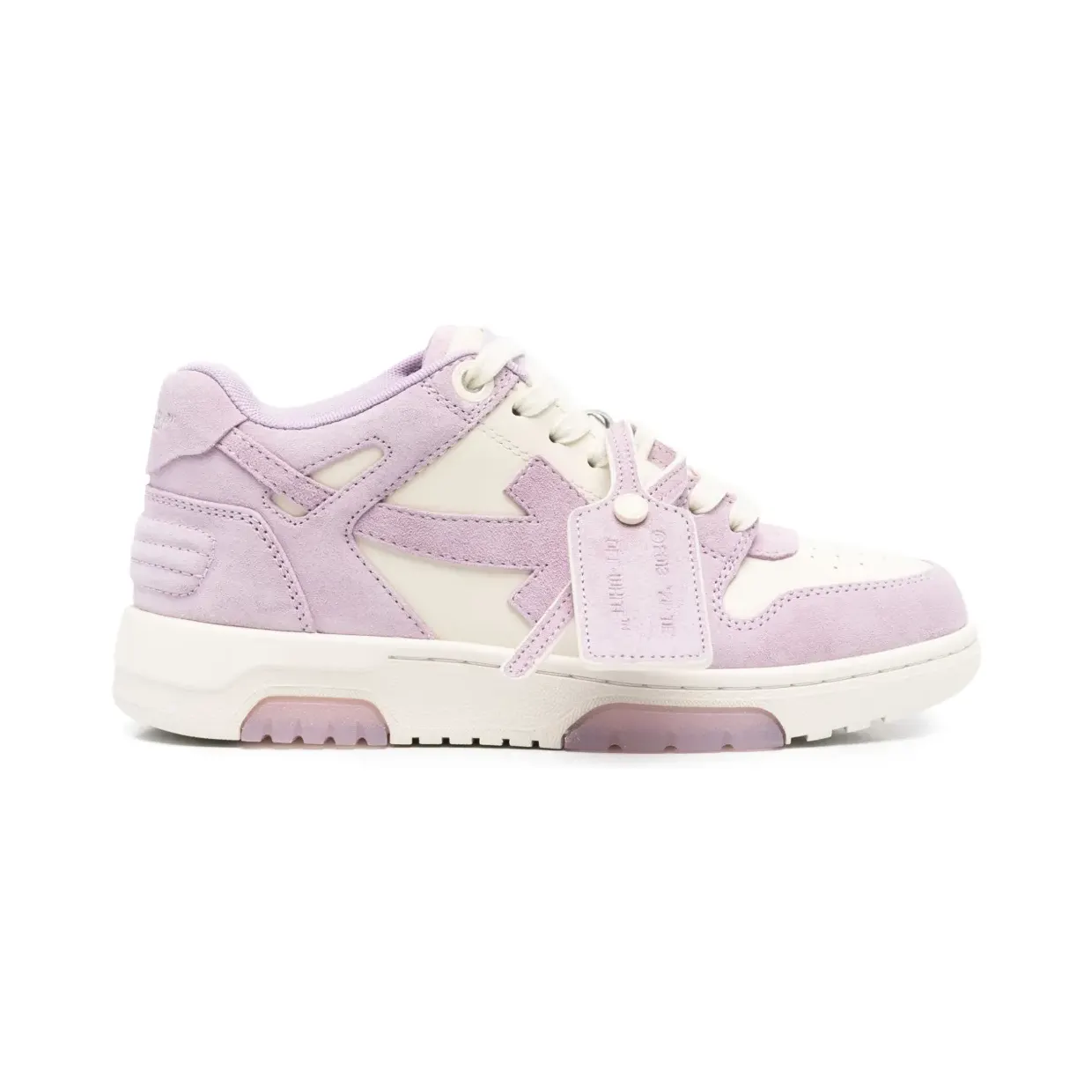 OFF-WHITE Out Of Office OOO Low Tops Suede Lavander Ivory (OWIA259S25LEA0063F0B)