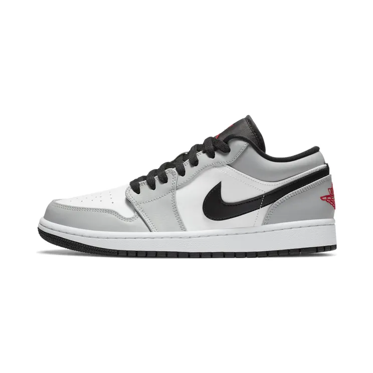 Air Jordan 1 Low “Light Smoke Grey / White / Black / Gym Red” (553558-030)