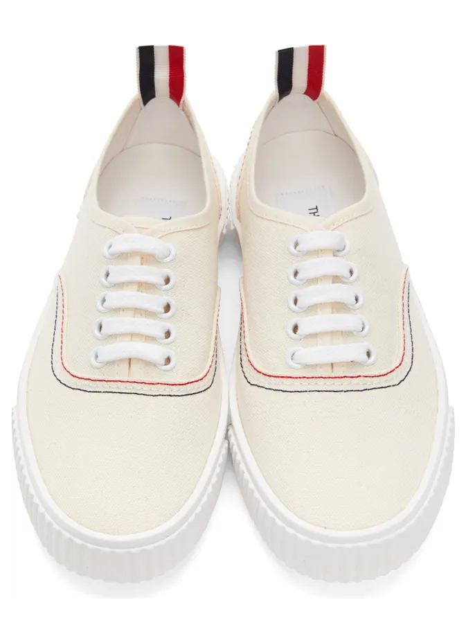 Thom Browne Off-White Heritage Vulcanized Sneakers (MFD201A-06558) (5)
