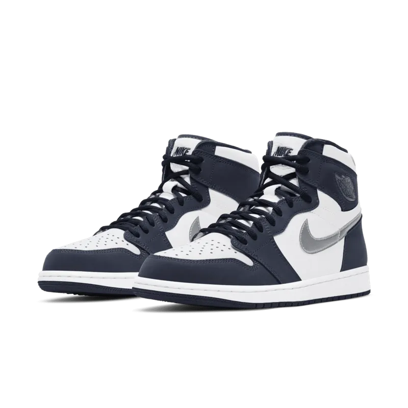 Jordan 1 Retro High COJP Midnight Navy (Suitcase) White/Metallic Silver-Midnight Navy (DB5877-100)