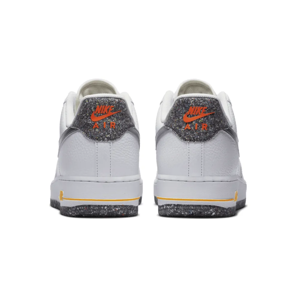 Nike Air Force 1 Crater Grind White White/Metallic Silver-Light Smoke Grey-Laser Orange (DA4676-100)