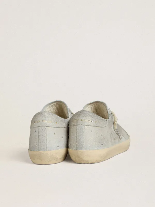 Golden Goose Super-Star Ltd In Platinum Suede And Swarovski Crystals With Platinum Suede Star (GWF00101.F007848.65157) (4)