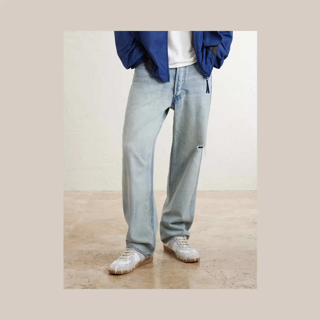 Maison Margiela Replica Paint-Splattered Leather Sneakers White (S57WS0517) (2)