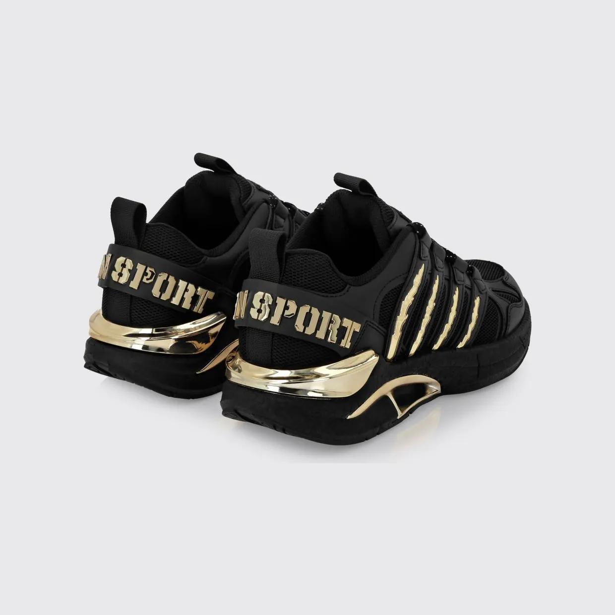 Plein Sport Leather And Mesh Sneakers Black 1 (FAESUSC0852STE003N0293) (2)