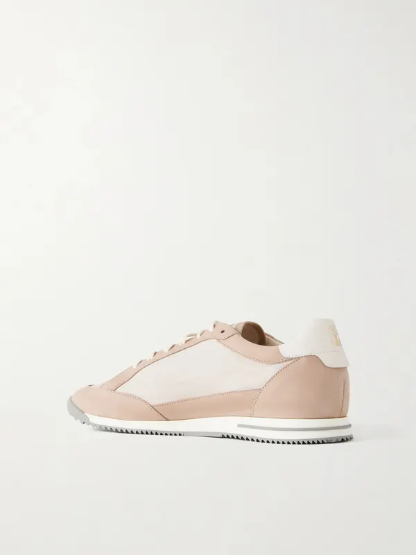 Brunello Cucinelli Suede-Trimmed Canvas Sneakers Beige (MPUYRGA353) (4)