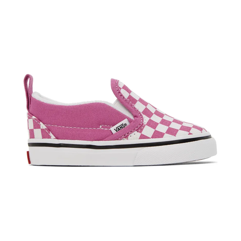 Vans Baby Pink & White Checkerboard Slip-On V Sneakers (VN000UBSYOL)