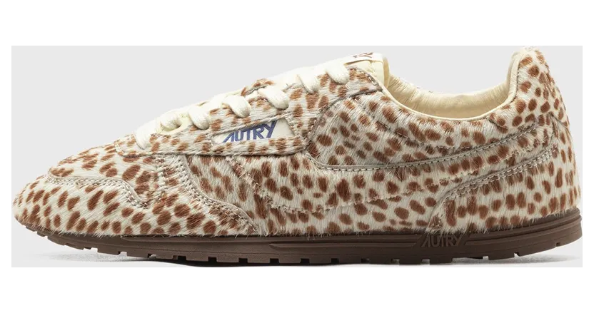 Autry Windspin Low Animal Print Pony Hair Ivory Brown