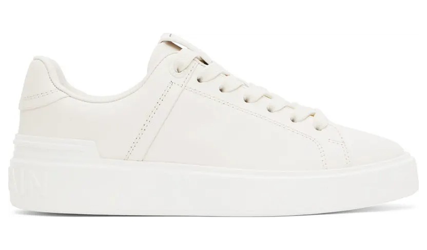 Balmain White B-Court Sneakers (YN1VI690LVTR)
