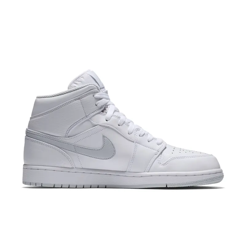 Jordan 1 Mid White Pure Platinum Swoosh White/Pure Platinum (554724-108)