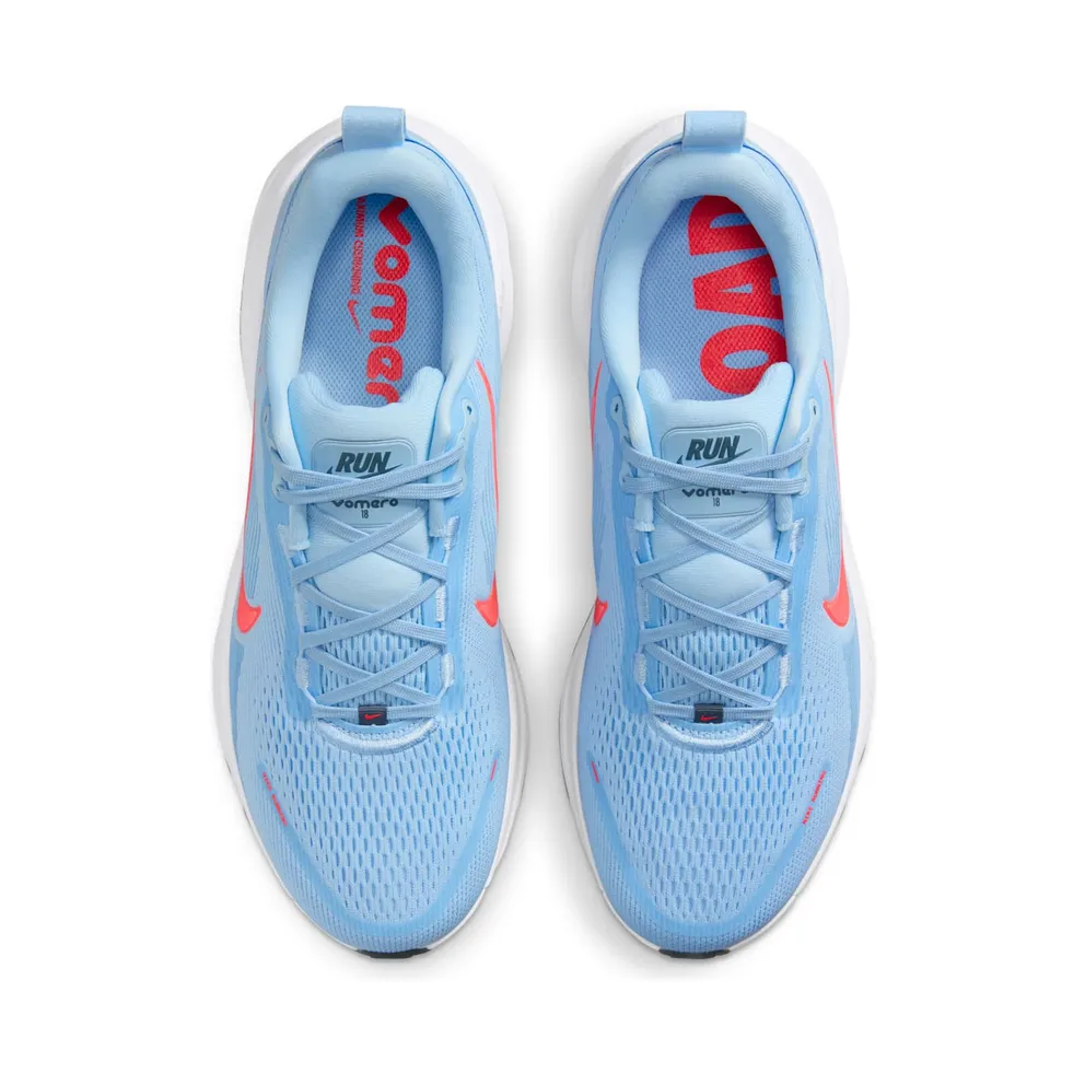 Nike Vomero 18 “Ice Blue / White / Blue Fox / Bright Crimson” (IQ9406-411)