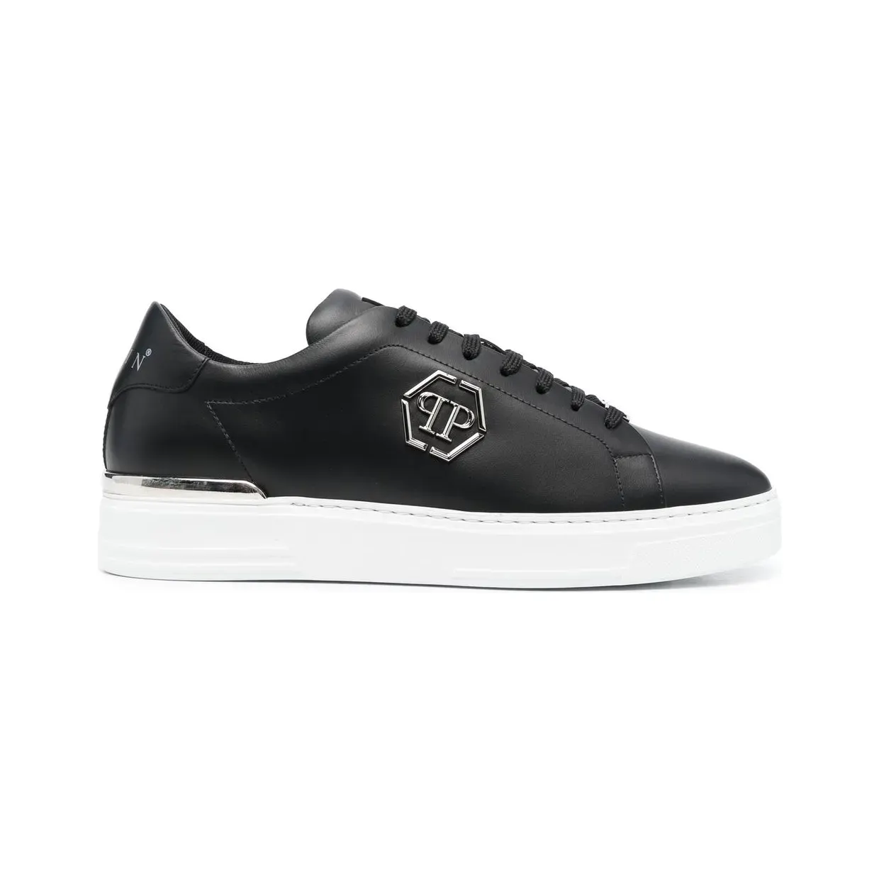 Philipp Plein Hexagon leren low-top “Black” (FABSUSC0379PLE075N)