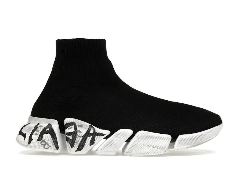 Balenciaga Speed 2.0 Graffiti Recycled Knit Black (617196W2DD41091)