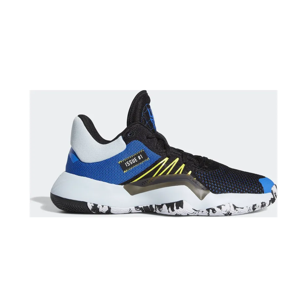 adidas D.O.N. Issue #1 Schuh Core Black / Glow Blue / Shock Yellow (EF9908)