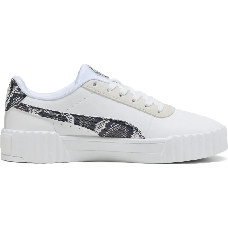 Puma Carina 3.0 Snake Chic Sneaker Women 01 – PUMA white/vapor gray/PUMA aged silver 36 für Women, White, Größe 37 EU (400723)