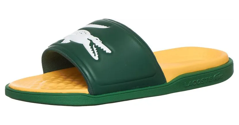 Lacoste Croco Dualiste Synthetic Slides Green / Yellow (43CMA0021-1M8) (2)
