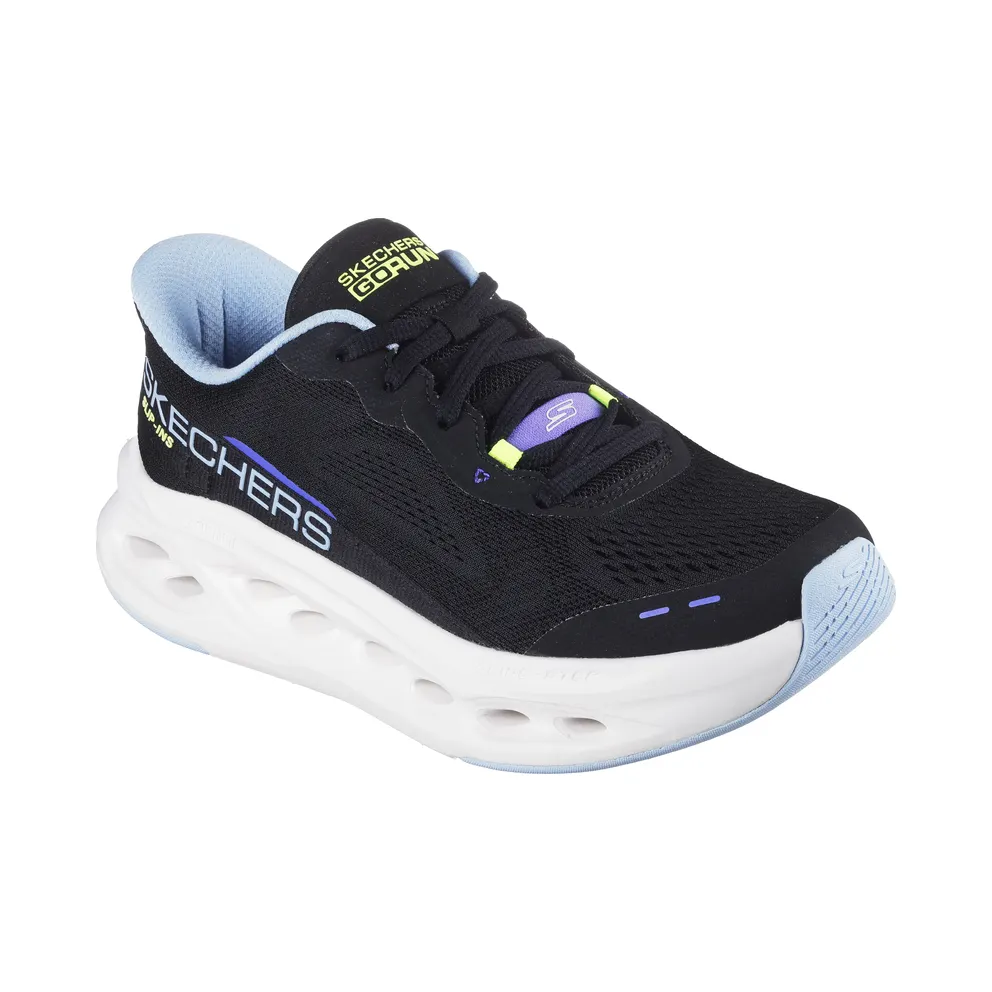Skechers Slip-ins: Max Cushioning Glide-Step – Black / Blue – “Black” (129400 BKBL)