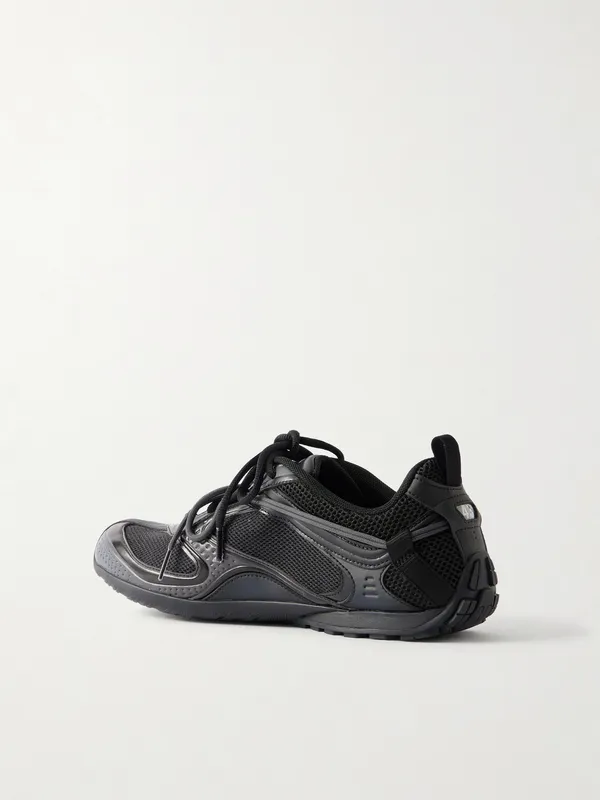 Balenciaga Radar Leather-Trimmed Mesh Black (865703WSTEO)