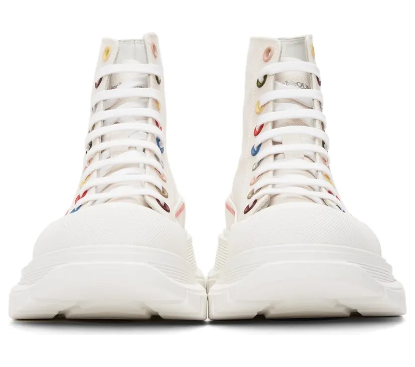 Alexander McQueen White Tread Slick High Sneakers (604254W4MVG) (2)