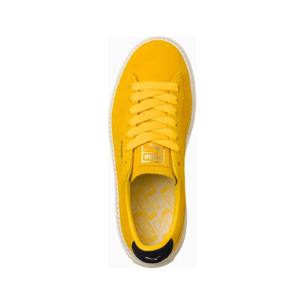 Puma Suede Platform Trace Bold Womens “Lemon / Evening Blue” (367066-03)