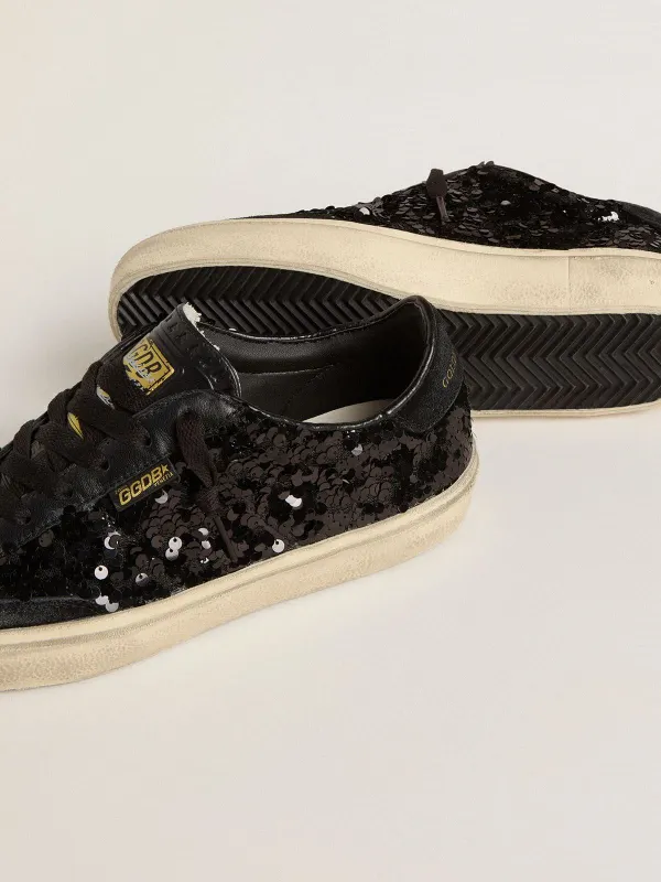 Golden Goose Soul Star In Black Sequins With Black Suede Heel Tab (GWF00464.F007486.90100) (3)