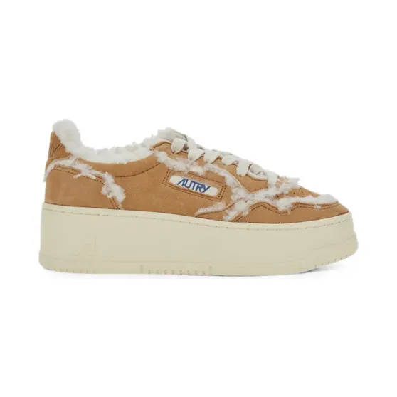 Autry shearling-trim platform “Brown” (PTLWGX01)