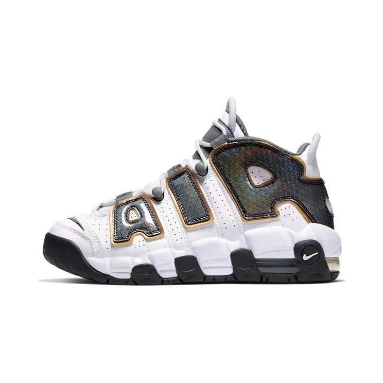 Nike Air More Uptempo SE GS Snakeskin “White / Anthracite / Metallic Gold” (CQ4583-100)