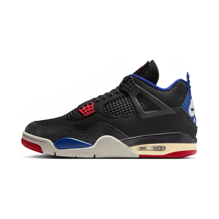 Air Jordan 4 Rare Air- White Lettering “Black / Deep Royal Blue / Dark Smoke Grey / Fire Red” (FV5029-003)
